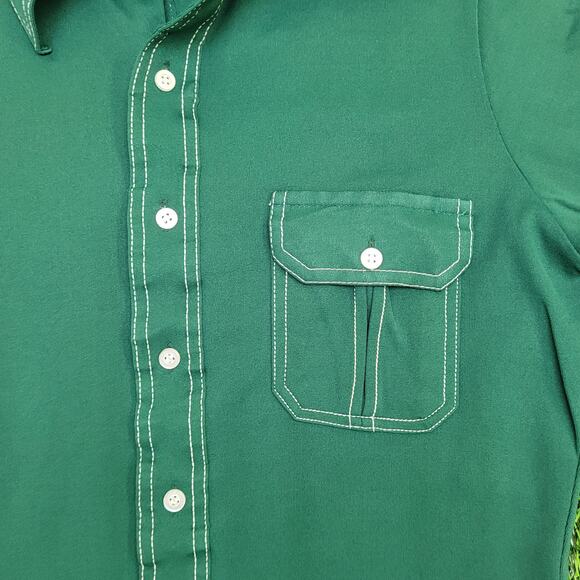 Vintage 70s Disco Hippie Button Shirt Small 18x25 Textured - Picture 10 of 13